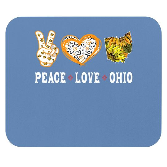 Peace Love Ohio State Souvenirs Sunflower Mouse Pad