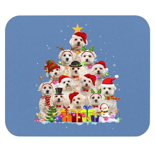 Christmas Pajama Maltese Tree Xmas Mouse Pad