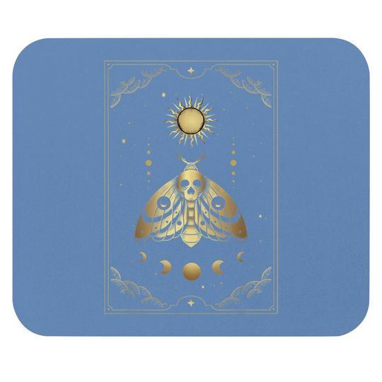 Death Moth And Ornament Of Moon And Sun Phases Tarot Card Mouse Pad