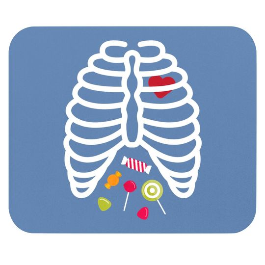 Skeleton Rib Cage Heart Candy Mouse Pad