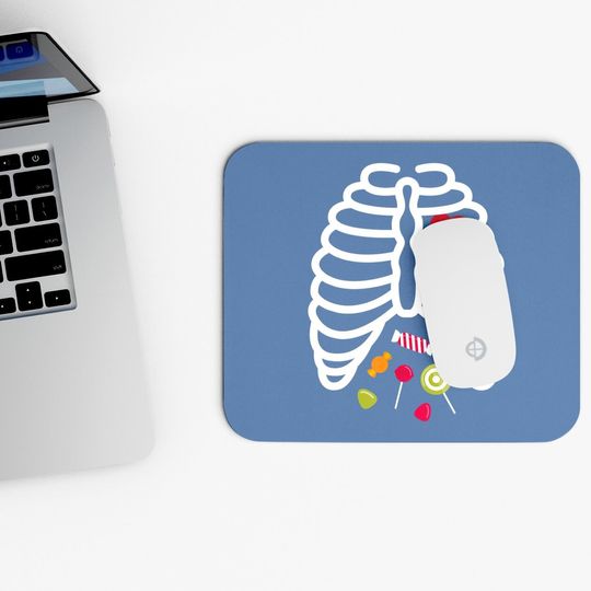 Skeleton Rib Cage Heart Candy Mouse Pad