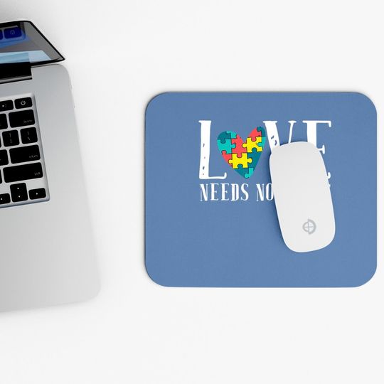 Love Needs No Words Support Autism Awareness Puzzle Mouse Pad