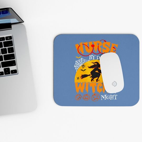 Nurse By Day Witch By Night Halloween Mouse Pad