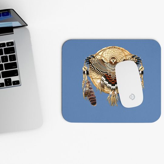 Red-tail Hawk Dreamcatcher Mandala Classic Mouse Pad