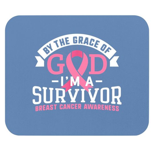 Breast Cancer Survivor Support Pink Ribbon Grace God Mouse Pad