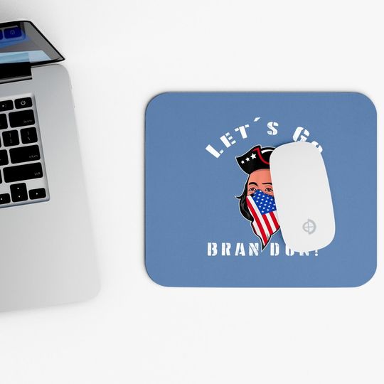 Let's Go Brandon Patriot With Mask Us Flag Mouse Pad
