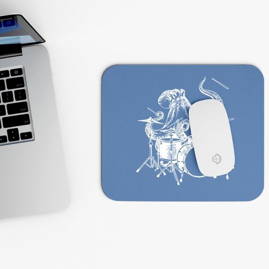Drummer Octopus Playing Drums Mouse Pad