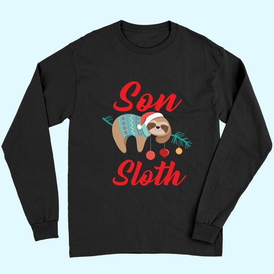 Sloth Christmas Family Matching Son Long Sleeves