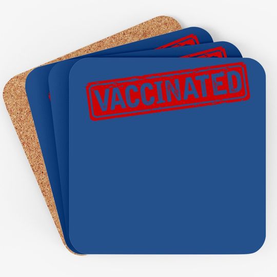 Certified Vaccinated Red Stamp Humor Graphic Coaster