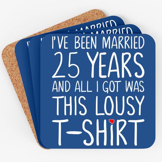 25th Wedding Anniversary Gift For Her, Spouse Wife & Husband Coaster