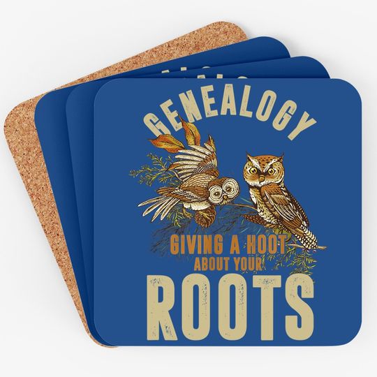 Genealogist Genealogy Owl Lover Roots Ancestry Gift Coaster