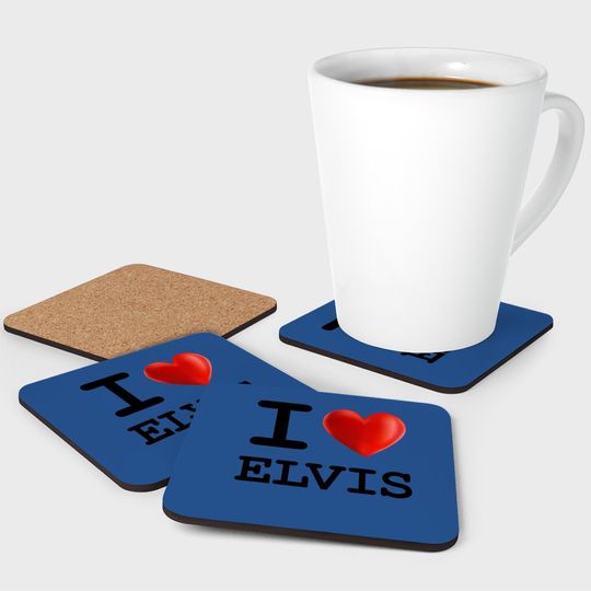 I Love Elvis Heart Name Coaster