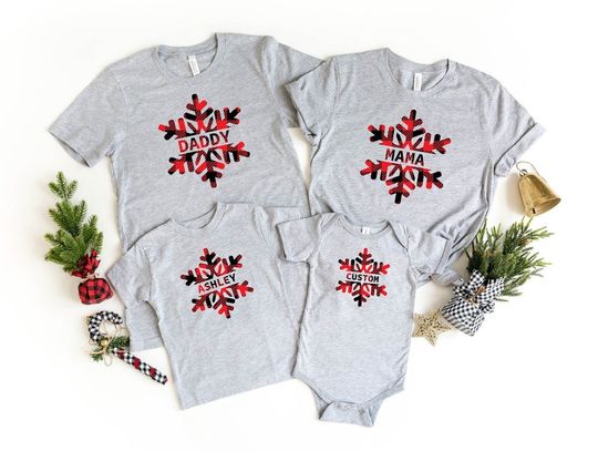 Custom Christmas Family Snow Personalized T-Shirt