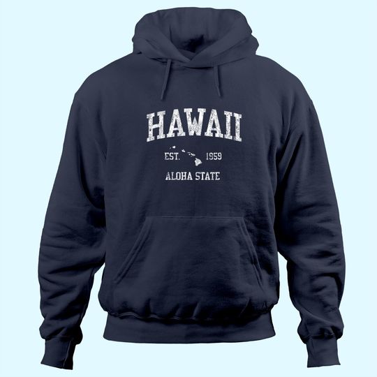 Hawaii Hoodie Vintage Sports Design Hawaiian Islands Hoodie