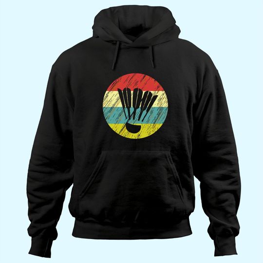 Discover Retro Shuttlecock Racket Sports Badminton Player Athlete Hoodie