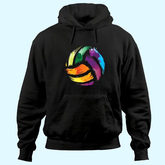 Colorful Volleyball Colorsplash Ball Hoodie