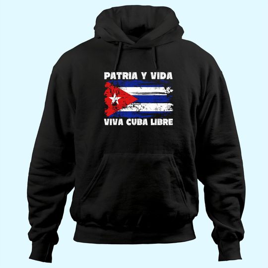 Discover Viva Cuba Libre Patria Y Vida Cuba Flag Hoodie