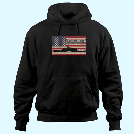 Discover USS Indianapolis LCS-17 Littoral Combat Ship USA Flag Hoodie