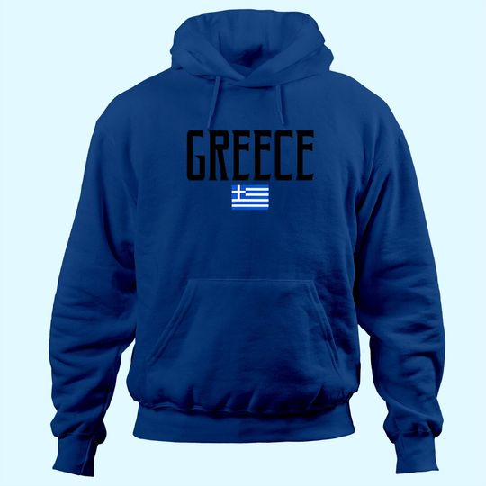 Discover Greece Flag Vintage Black Text Hoodie
