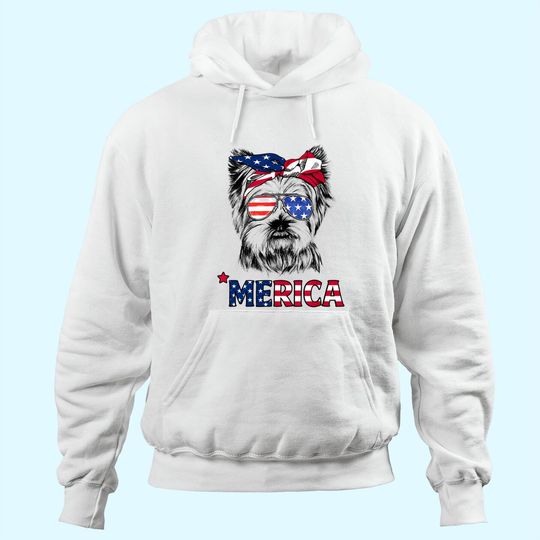 American Flag Yorkshire Terrier Yorkie Mom Hoodie