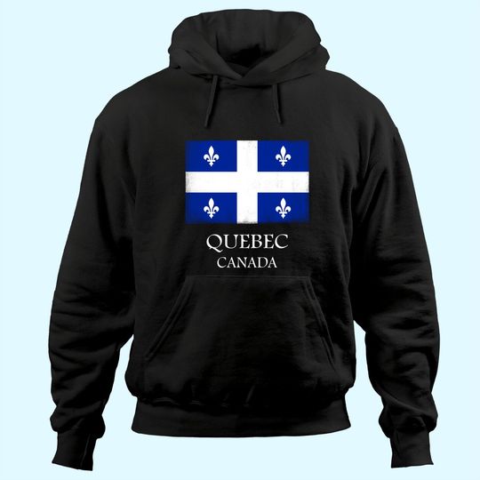 Discover Quebec Canada Flag Vintage Canadian Flag Hoodie