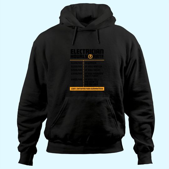 Discover Electrician Hourly Rate Funny Lineman Dad Hoodie