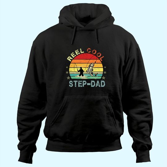 Reel Cool Step-Dad Fisherman Daddy Fishing Hoodie