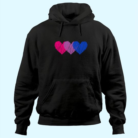 Bisexual Flag Hearts Love Hoodie LGBT Bi Pride Hoodie