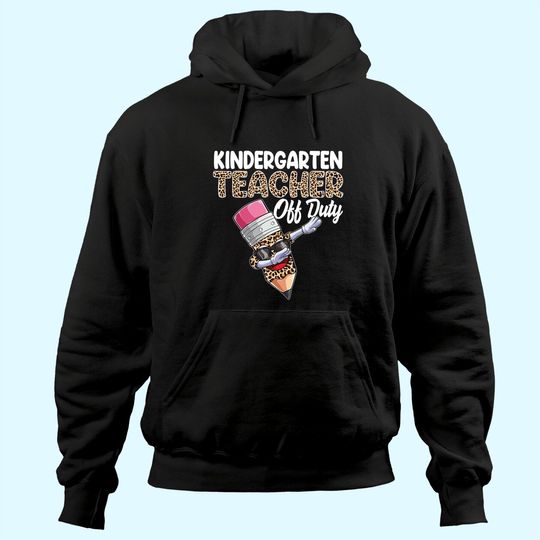 Kindergarten Teacher Off Duty Leopard Print Hoodie