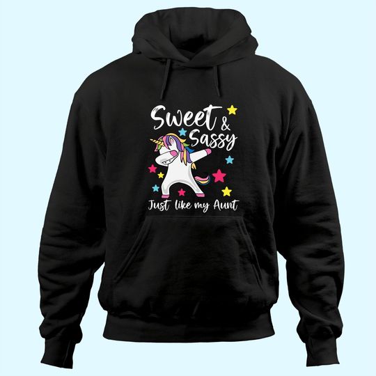 Sassy Like My Aunt Unicorn Cute Matching Auntie and Niece Hoodie