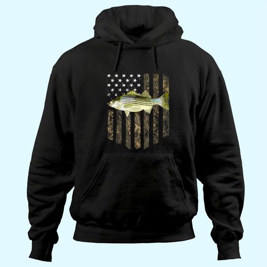 American Flag Striped Bass Fishing Hoodie