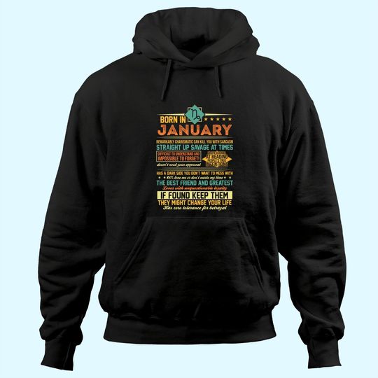 Discover Born in January Capricorn Zodiac Hoodie