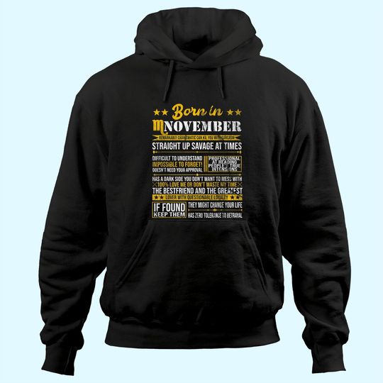 Born In November Scorpio Horoscope Birthday Hoodie