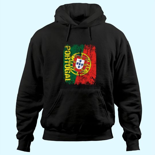 Discover Portugal Flag Vintage Distressed Hoodie