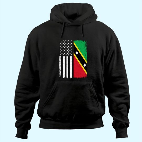 Discover Saint Kitts And Nevis American Flag Hoodie