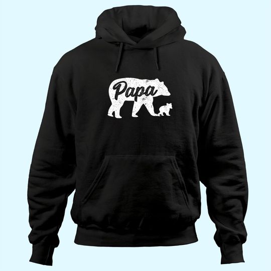 Vintage Papa Father Bear with 1 Cub father's Day Hoodie