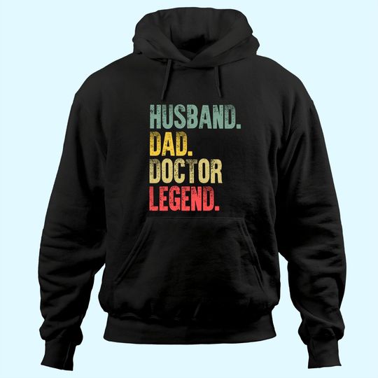 Discover Mens Funny Vintage Hoodie Husband Dad Doctor Legend Retro Hoodie