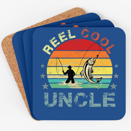 Reel Cool Uncle Fisherman Daddy Fishing Coaster