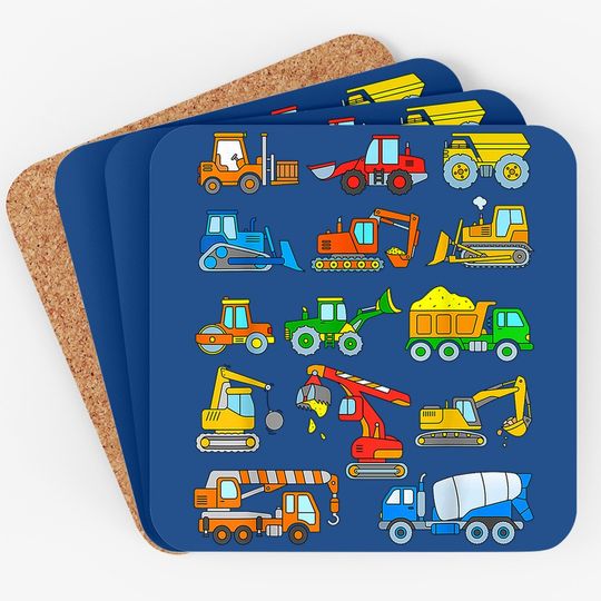 Construction Excavator Coaster For Boys Girls And Coaster