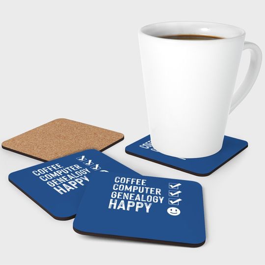 Coffee Computer Genealogy Genealogist Ancestry Lineage Gift Coaster
