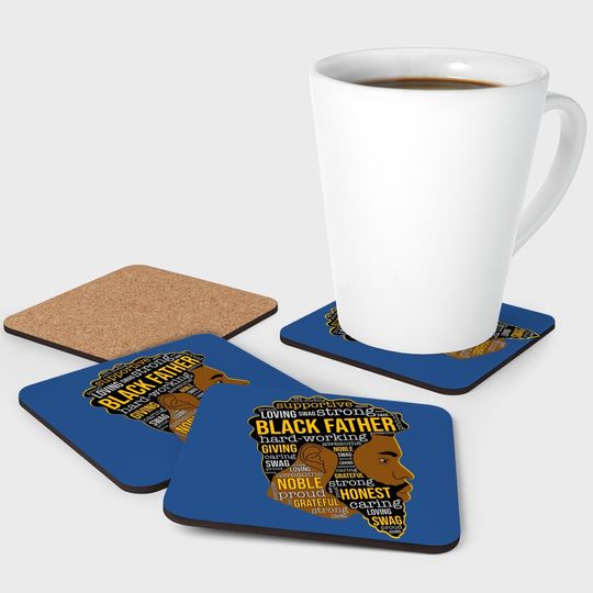 Black Father King Afro African Man Coaster