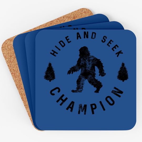 Hide And Seek Champion Coaster Funny Bigfoot Coaster Humor Cool Graphic Print