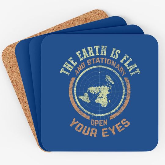 Flat Earth And Stationary Vintage Conspiracy Coaster