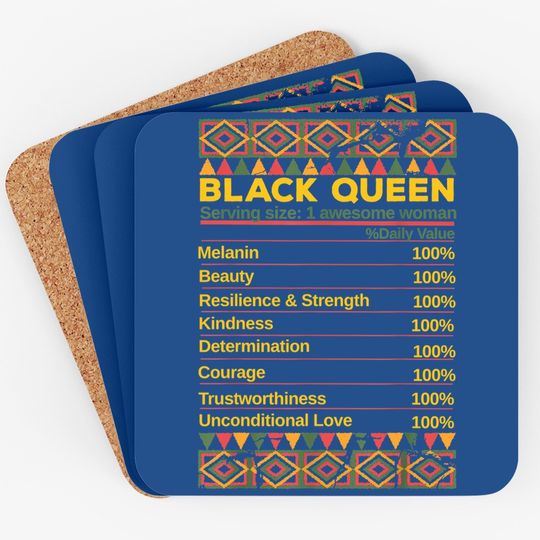 Black Queen Ingredient Table Juneteenth Proud Black Girl Coaster