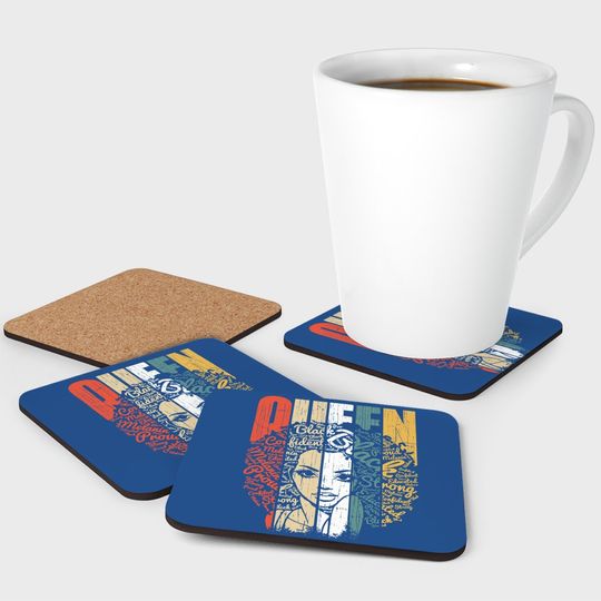African American Coaster For Educated Strong Black Woman Queen Coaster