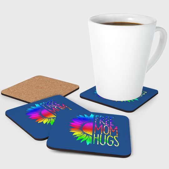 Free Mom Hugs Coaster - Lgbt Rainbow Sunflower Coaster Coaster
