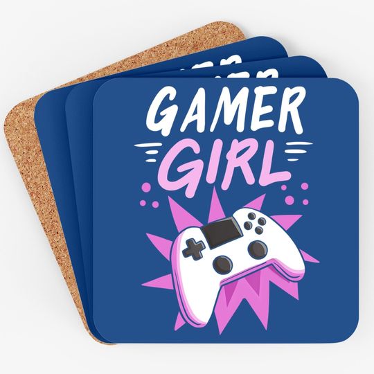 Gamer Girl Gaming Streaming Video Games Gift Coaster