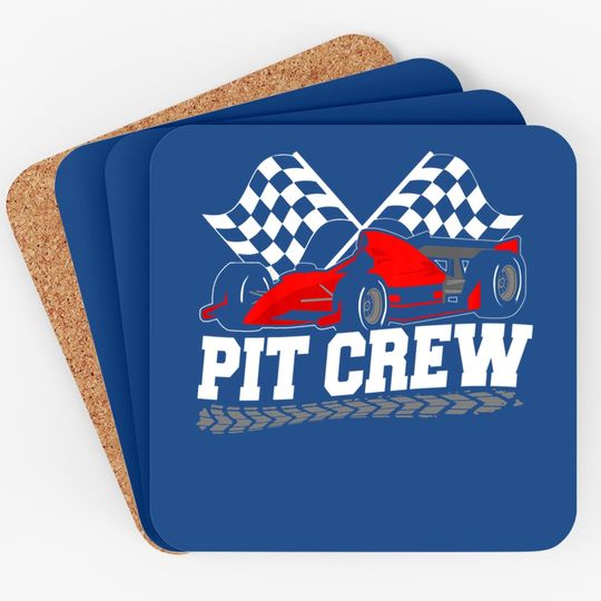 Pit Crew Car Racing Checkered Flag Racing Party Coaster