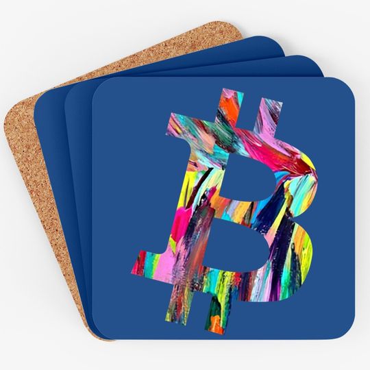 Painted Bitcoin Coaster
