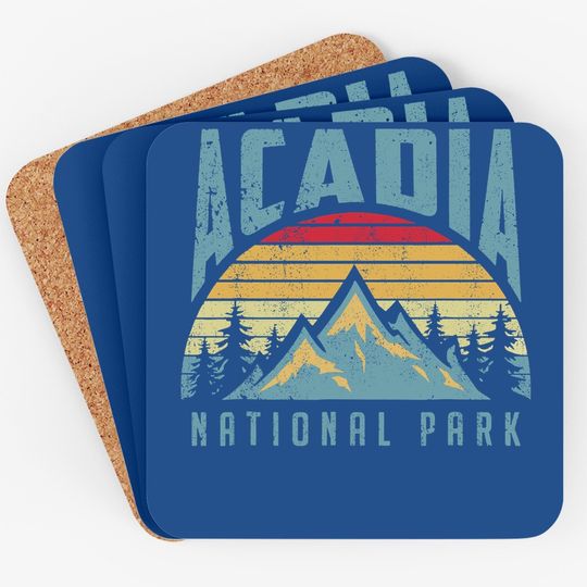 Acadia National Park Maine Mountains Retro Coaster